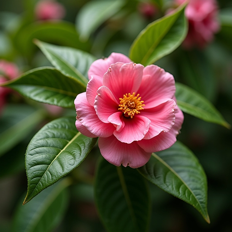 Podando camélia para manter a forma e saúde.