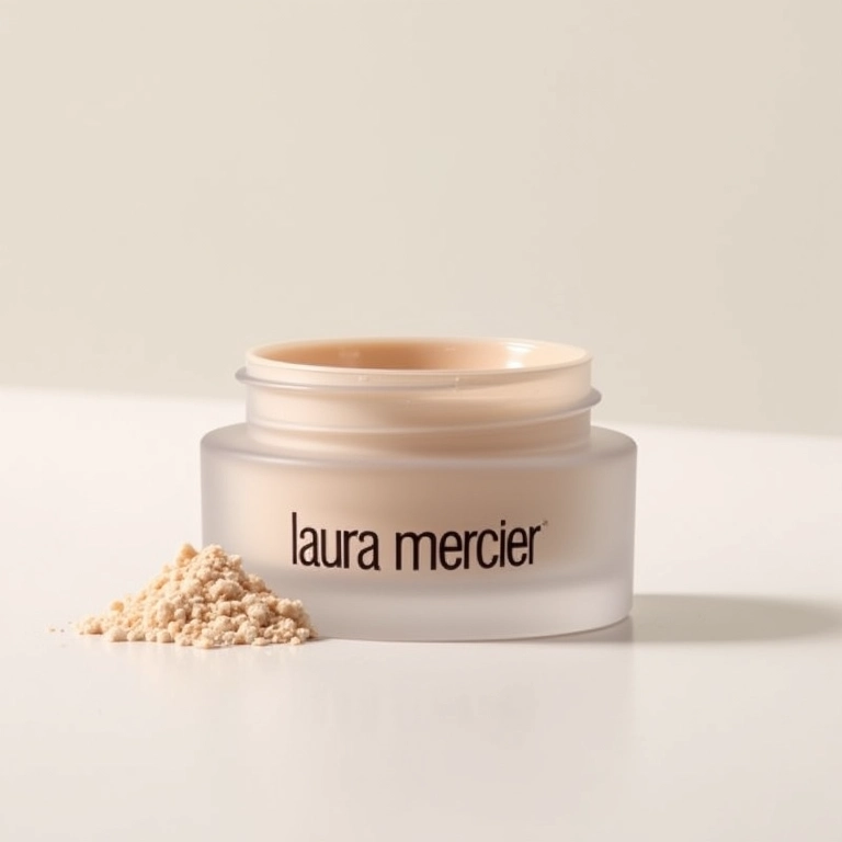 Pote de pó solto translúcido Laura Mercier Secret Brightening Powder for Under Eyes.