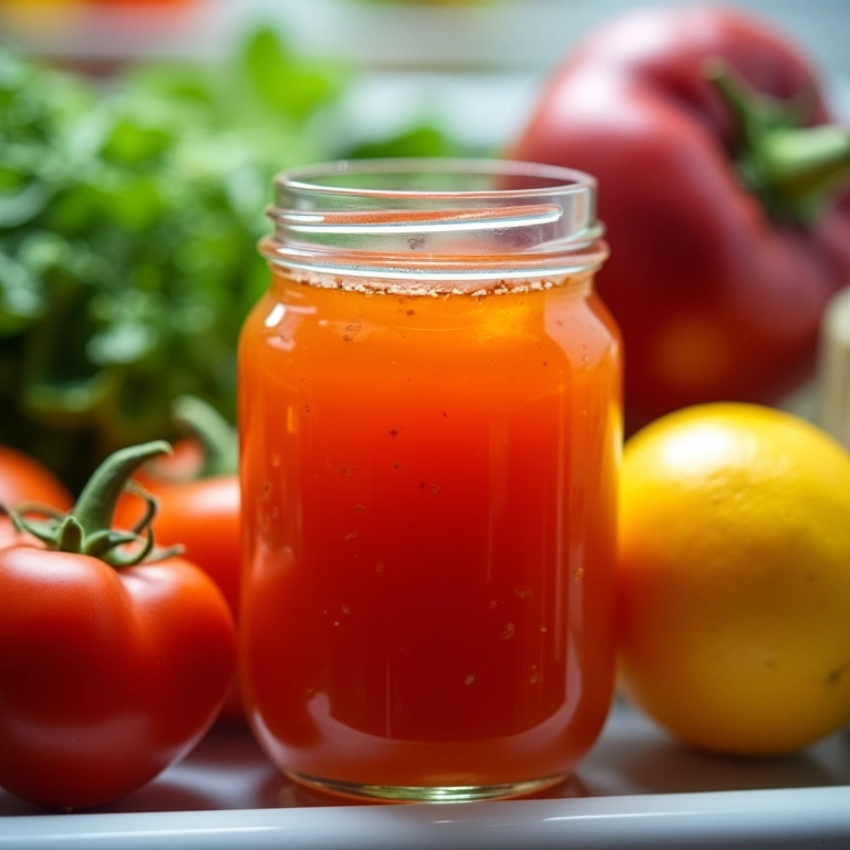 Pote de vidro com molho agridoce caseiro armazenado na geladeira.
