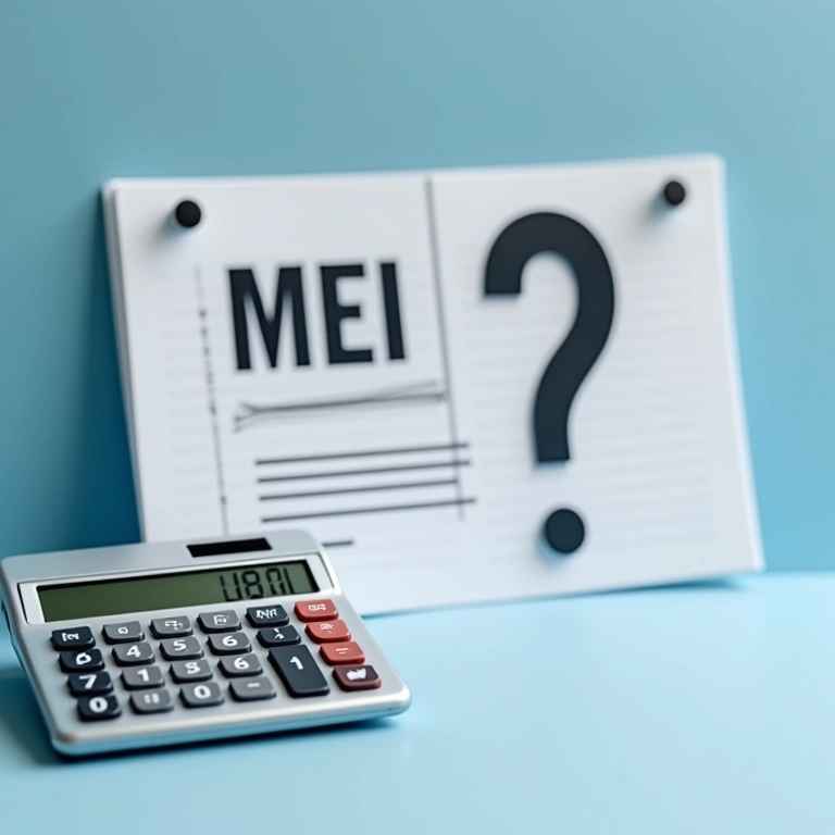 Preciso de contador para ser MEI? Imagem com calculadora e documentos.