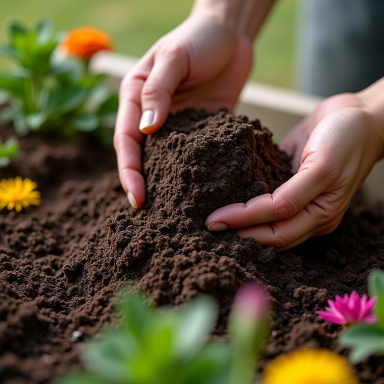 Preparando o solo para o plantio de cravos.