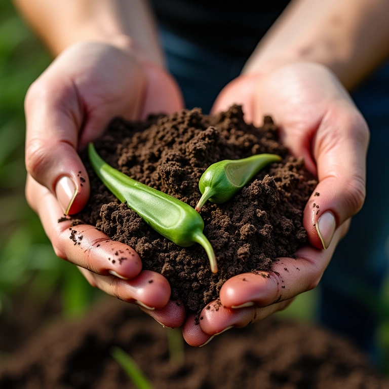 Preparando o solo para o plantio de quiabo.