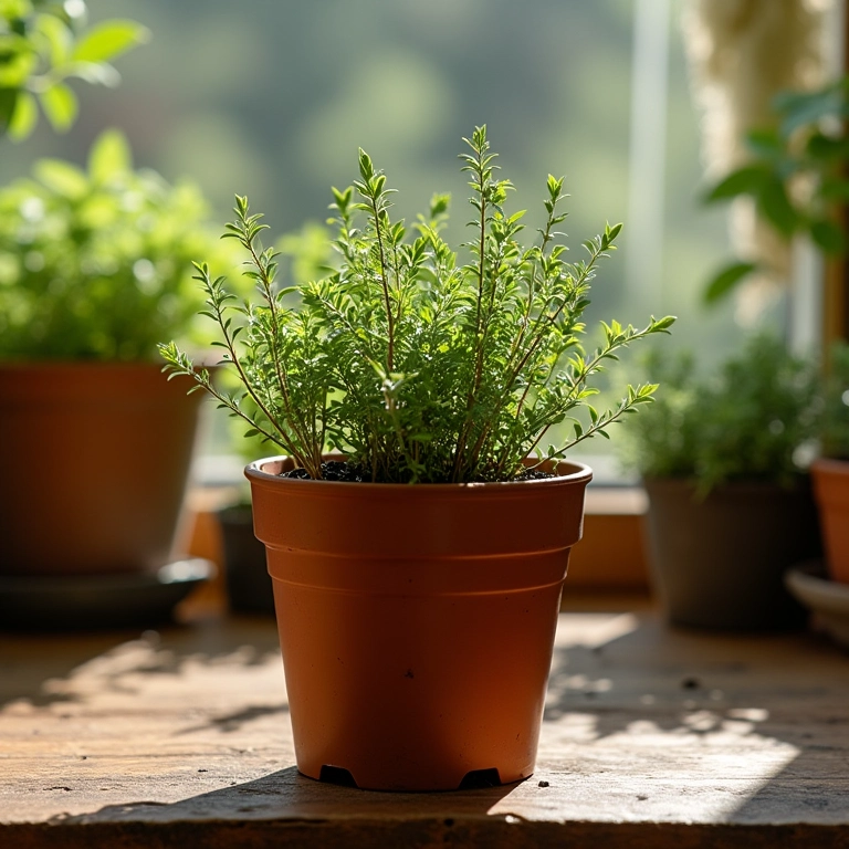Preparando o substrato ideal para o plantio de tomilho.
