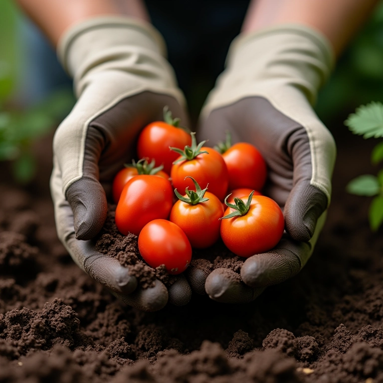 Preparando substrato para tomate cereja.