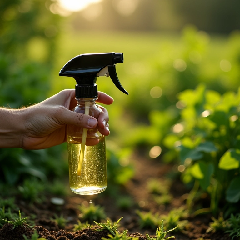 Preparo de óleo de neem com extrato de alho para plantas.