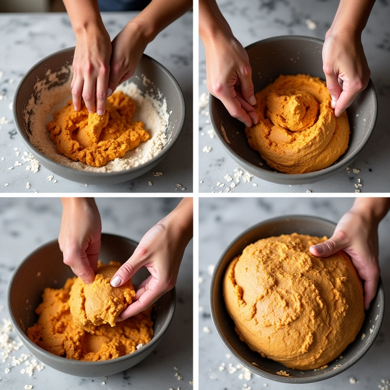 Preparo do pão de cenoura com aveia: passo a passo detalhado da receita.