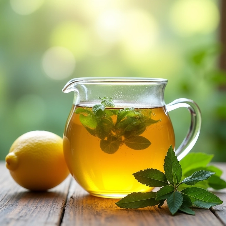 Preparo simples de chá de melissa relaxante.