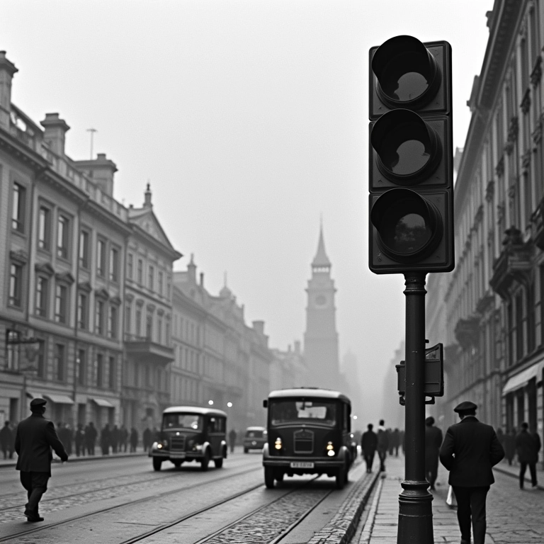 Primeiro país a usar semáforos: Imagem de arquivo de um semáforo na Europa.