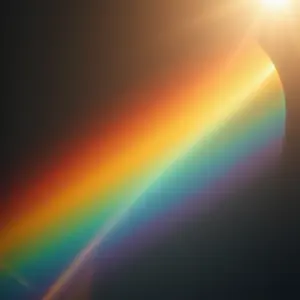 Prisma decompondo a luz solar em um arco-íris vibrante.