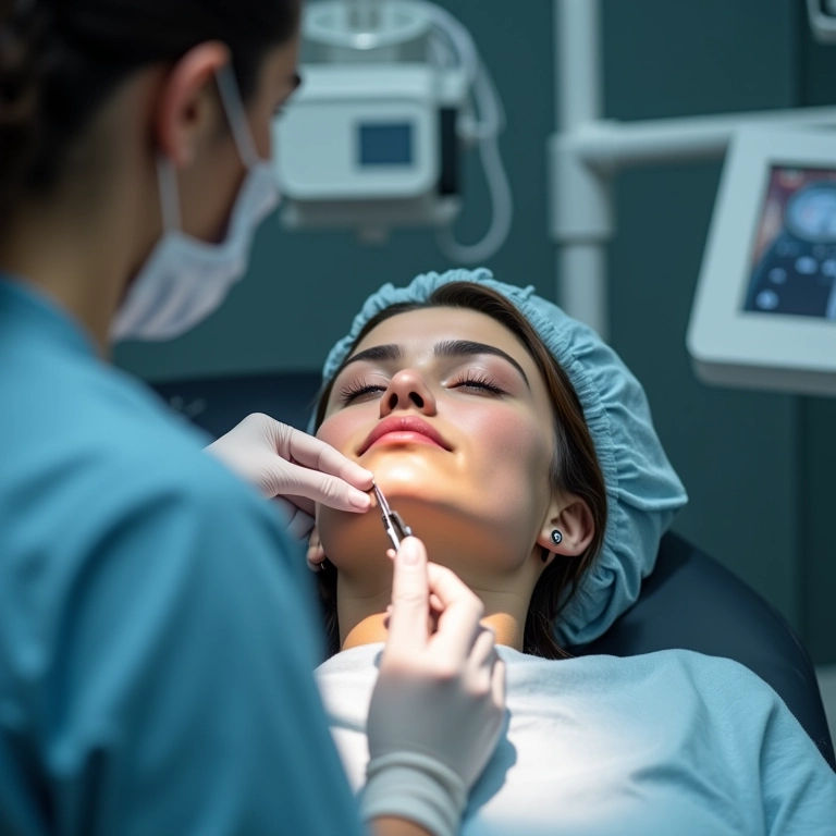 Procedimento de subcisão para tratamento de cicatrizes de acne.