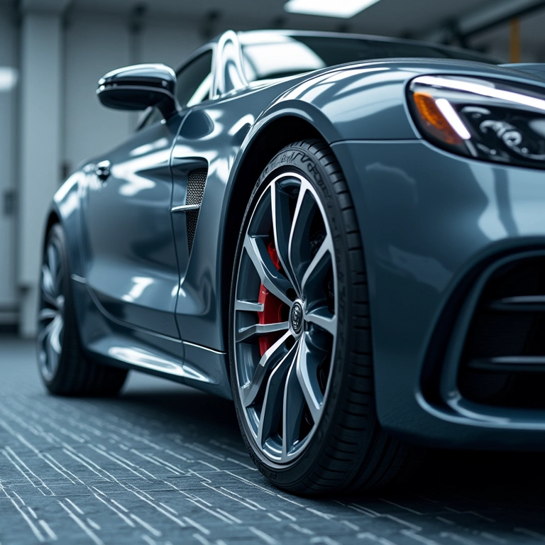 Processo de cura da pintura eletrostática em rodas.