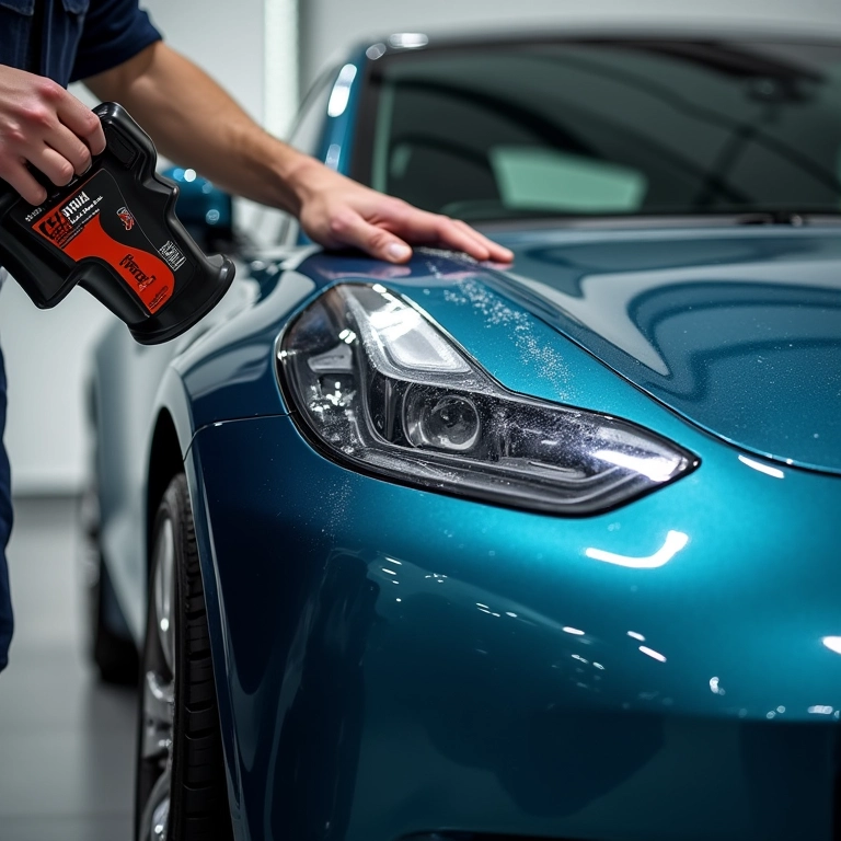 Produtos de limpeza Moulin Global Full Force em carro elétrico.