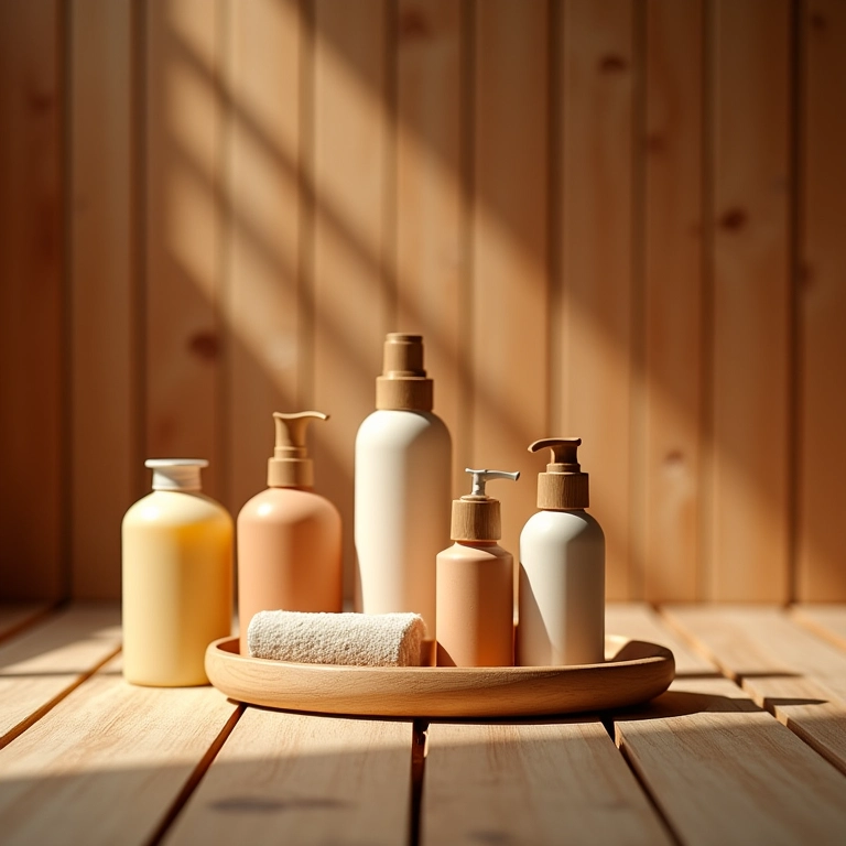 Produtos para limpar a sauna de forma correta e segura.