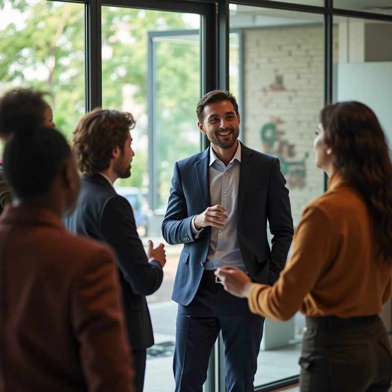 Profissionais diversos discutindo temas de cultura e diversidade.