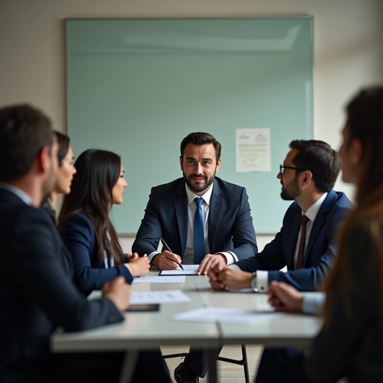 Profissional apresenta proposta de venda.