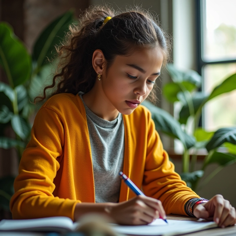 Profissional criando legendas criativas para redes sociais.