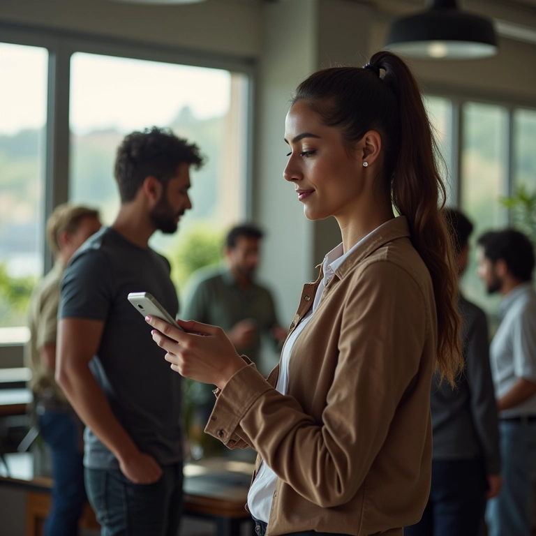 Profissional utilizando um aplicativo de mensagens para se comunicar com um mentorado.