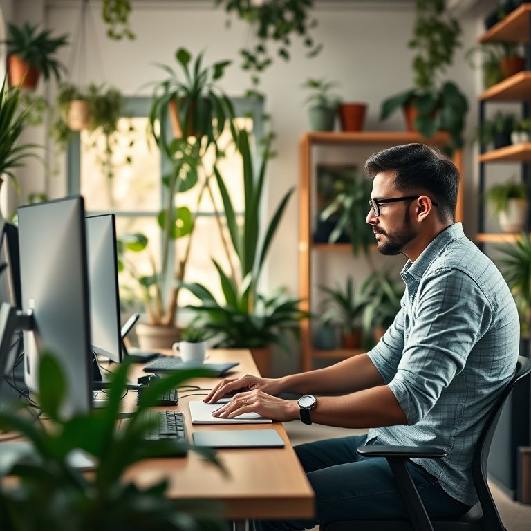 Projeto dividido em sprints. Escritório aconchegante, entregas iterativas.