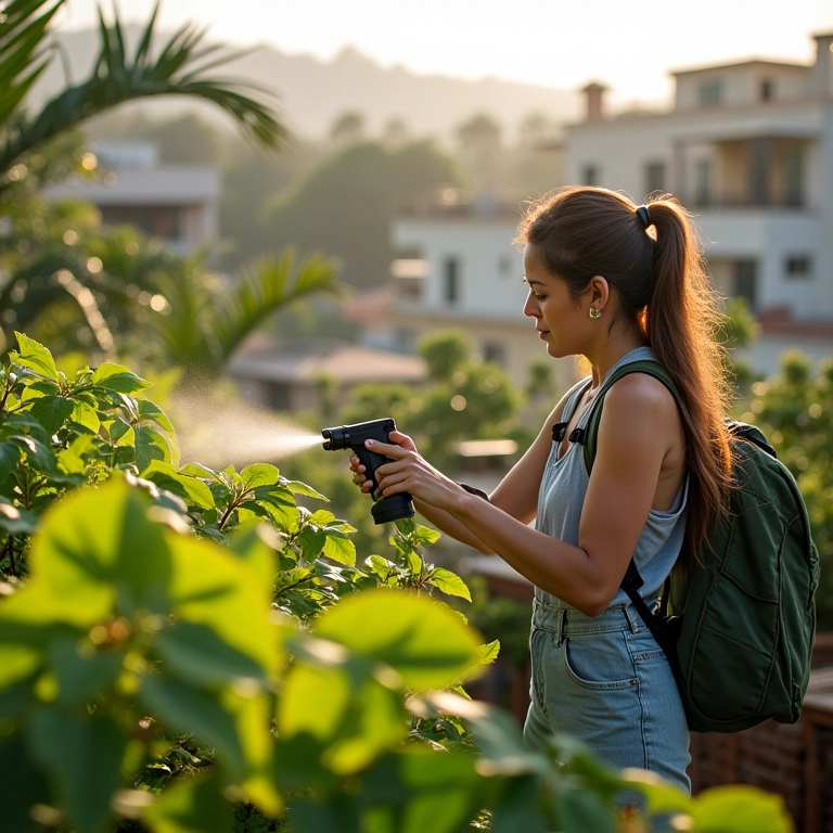 Proteção contra pragas e doenças na horta da laje.