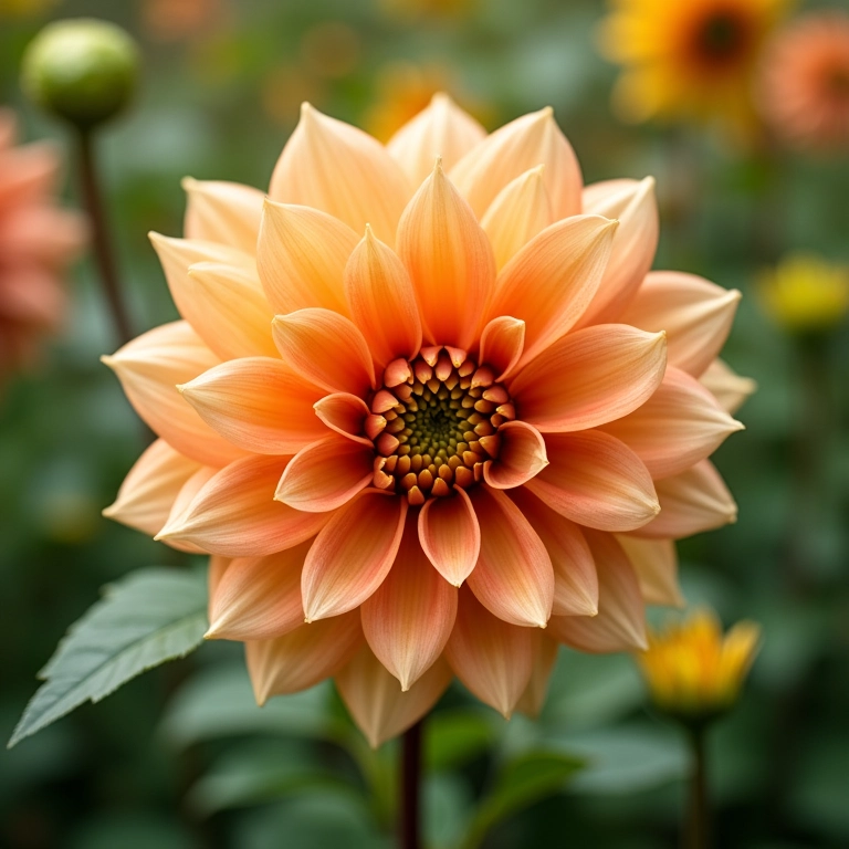 Protegendo dálias de pragas com spray orgânico.