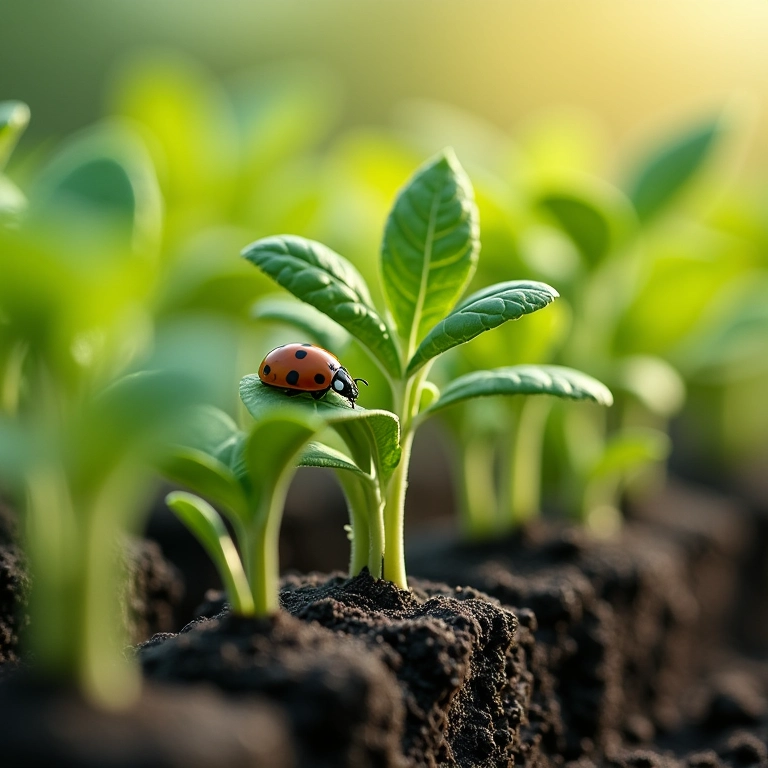 Protegendo mudas de pragas e doenças.