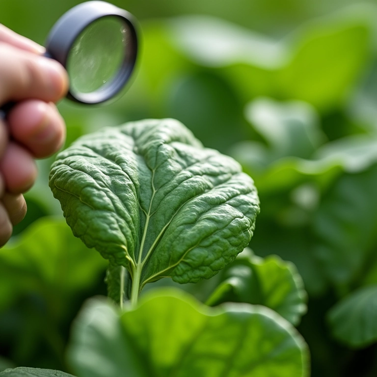 Protegendo o espinafre de pragas e doenças.