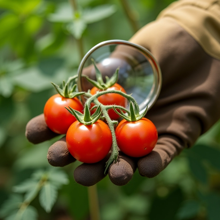 Protegendo tomate cereja de pragas.