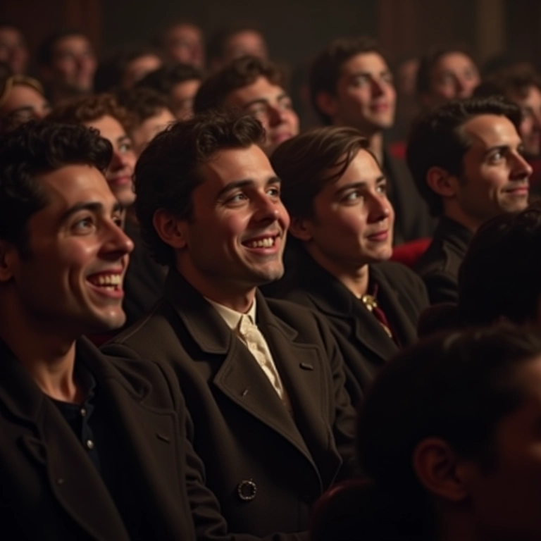 Público parisiense assistindo à primeira exibição pública de um filme.