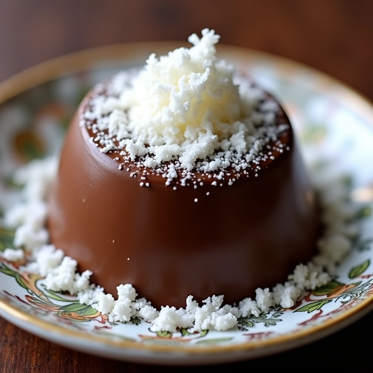 Pudim com coco ralado.