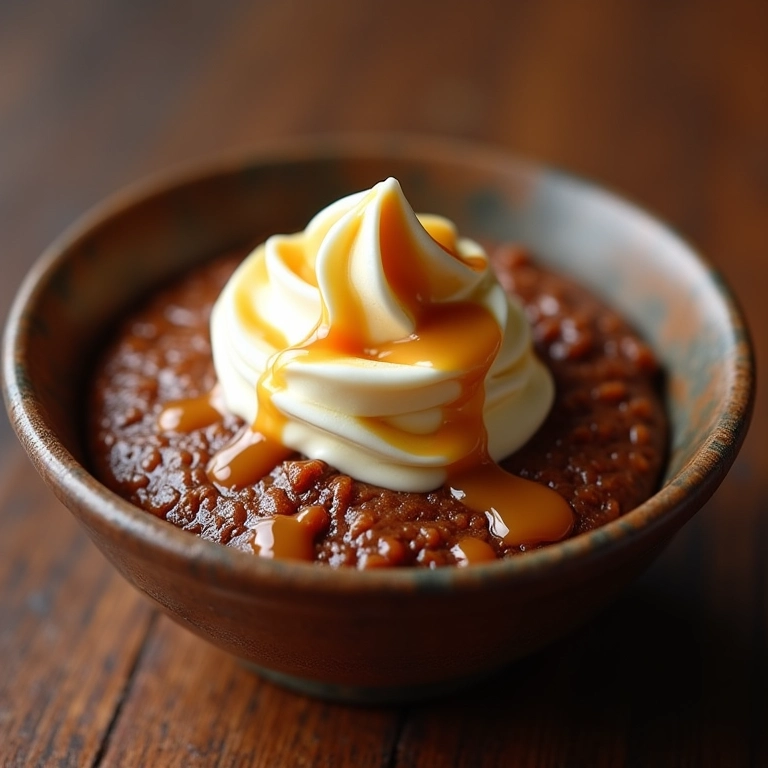 Pudim de café com doce de leite.
