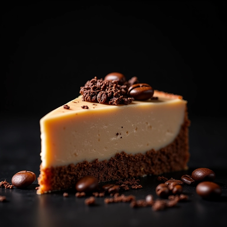 Pudim de café com raspas de chocolate.