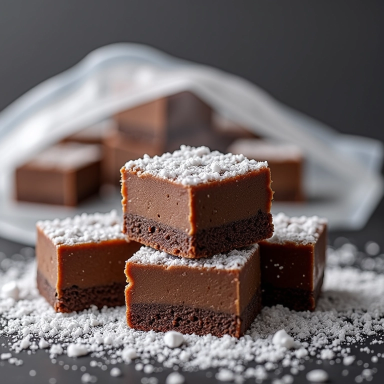 Pudim de café congelado em embalagem.