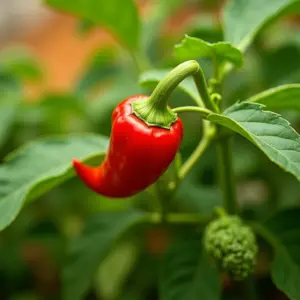 Pulverizando calda de pimenta em uma planta para repelir pragas.