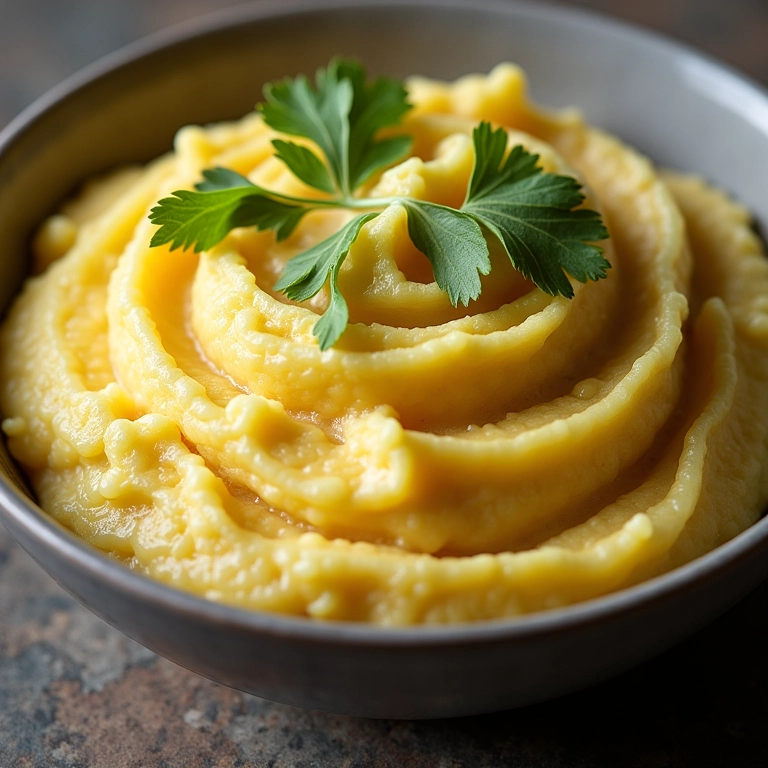 Purê de couve-flor com alho poró.