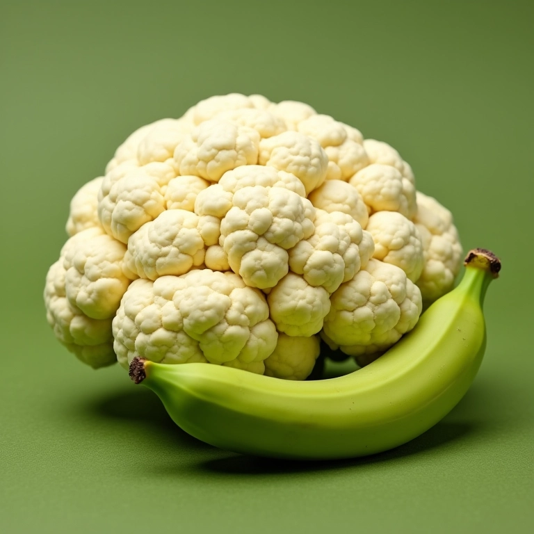 Purê de couve-flor com biomassa de banana verde.