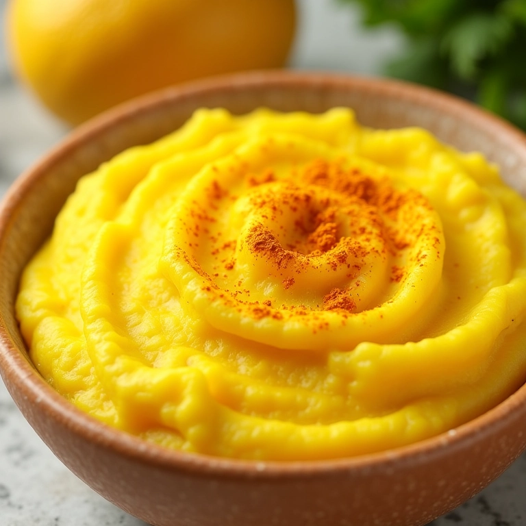 Purê de couve-flor com cúrcuma, cor e saúde.