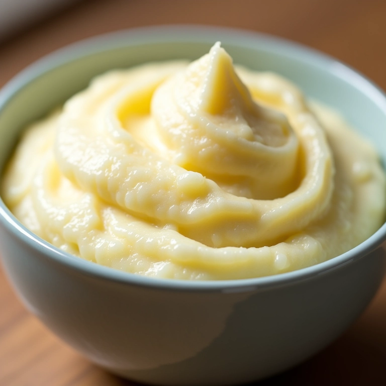 Purê de couve-flor descongelado em tigela.