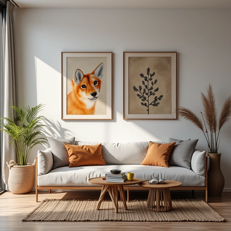 Quadros personalizados refletindo a personalidade na decoração.