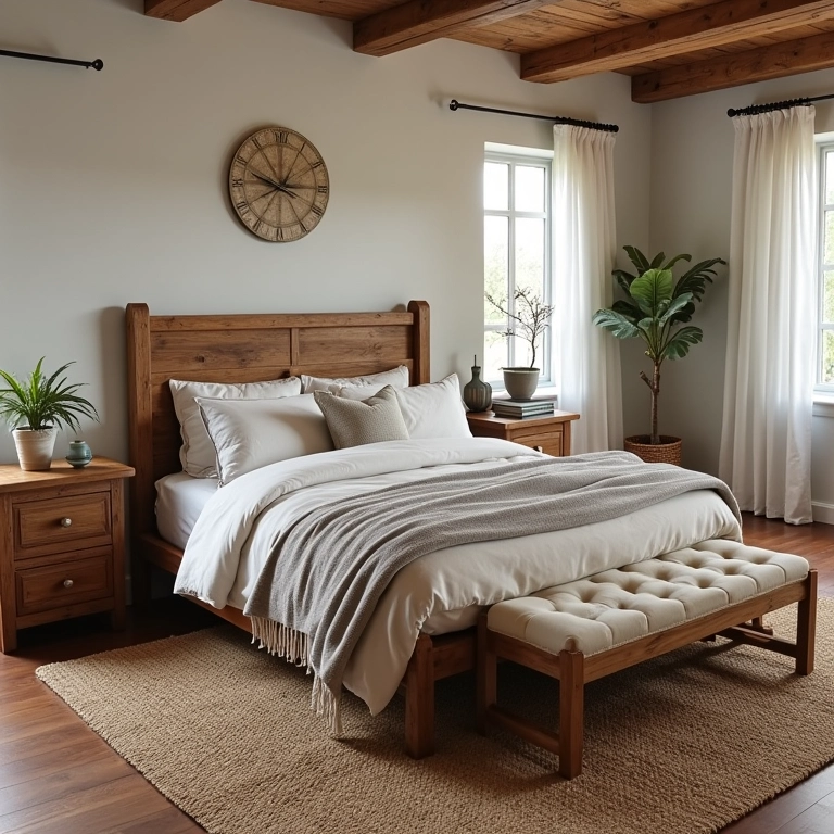 Quarto com móveis rústicos da Madeira Bonita: charme e durabilidade.