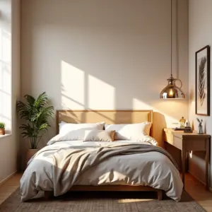 Iluminação Para Quarto De Solteiro Funcionalidade e Estilo Pessoal Quarto de solteiro moderno com iluminação funcional e decorativa.
