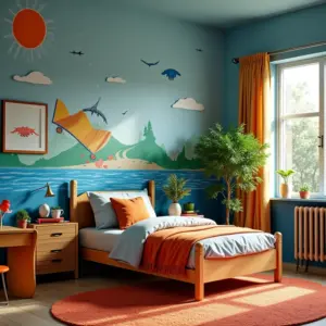 Decoração De Quarto Infantil Masculino Aventura e Diversão Quarto infantil masculino com tema de aventura e decoração lúdica.