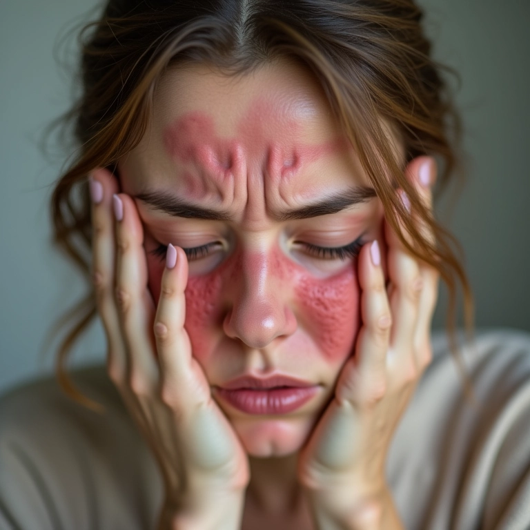 Reação alérgica ao trigo, mostrando erupção cutânea.
