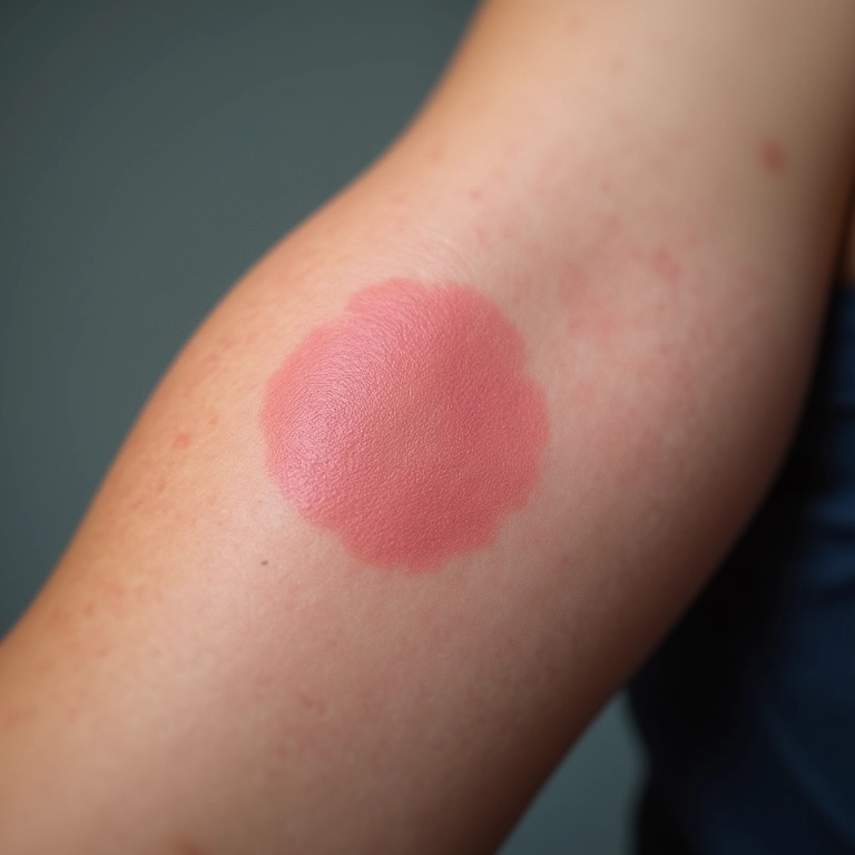 Reação alérgica causada por antibióticos.