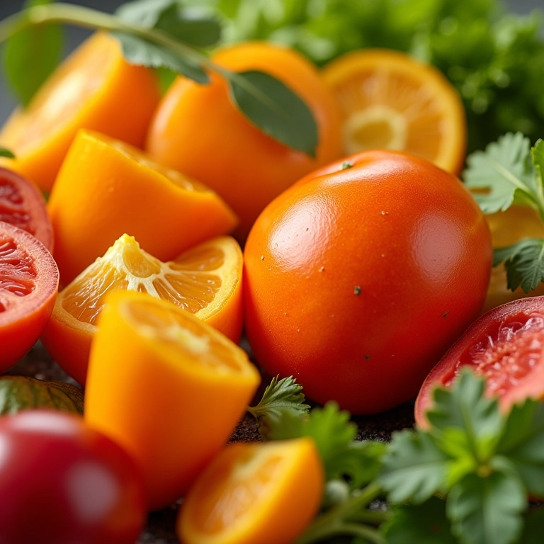 Refeição saudável e equilibrada para a pele.