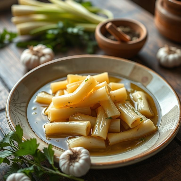 Refogado de taioba com alho e óleo, pronto para servir.