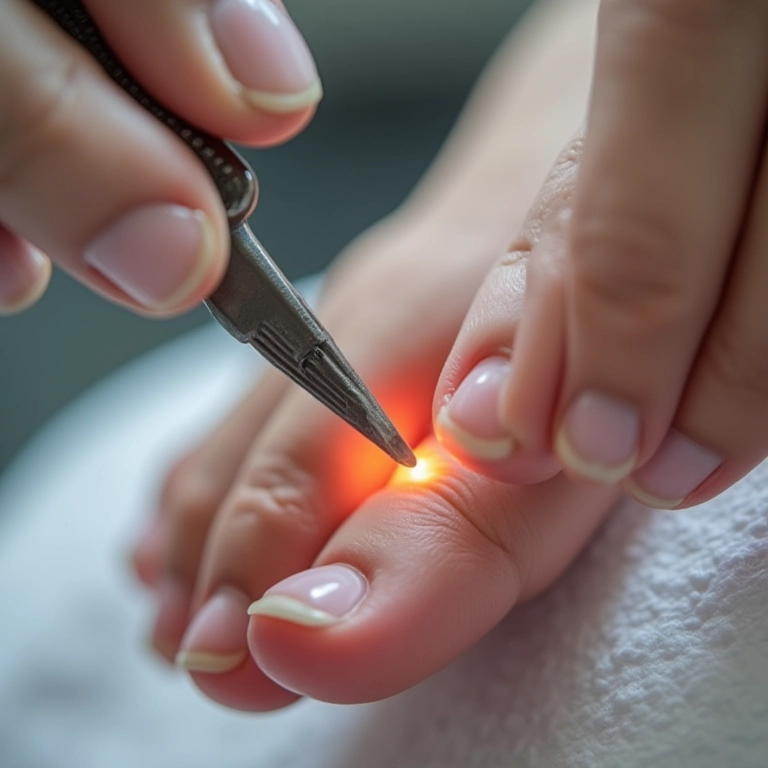 Removendo as cutículas com cuidado e precisão.