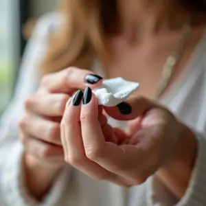 Removendo esmalte escuro sem manchar as unhas.