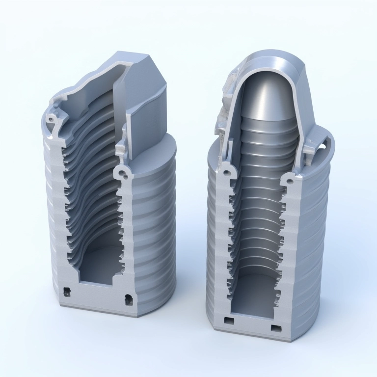 Renderização 3D de design de câmara de combustão, mostrando como a forma afeta a compressão.