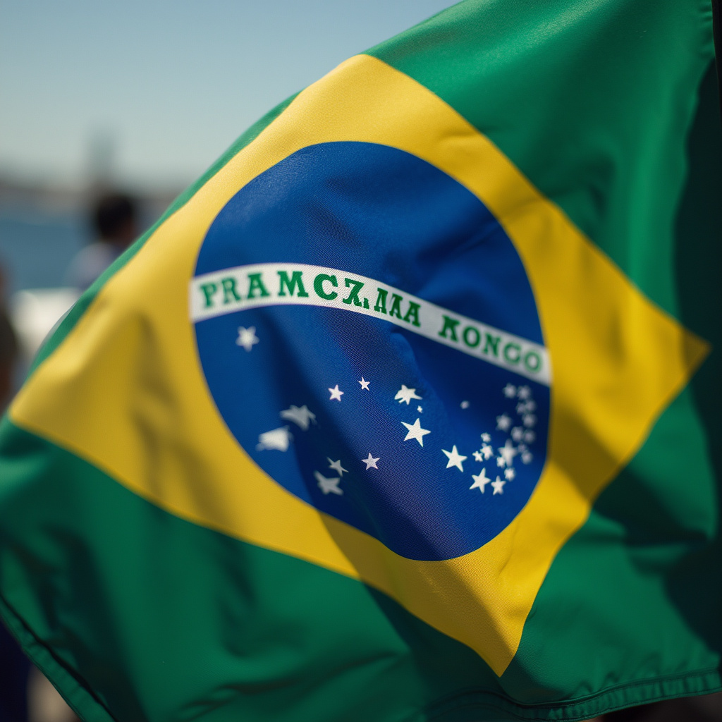 Reporting lost fishing license online, Brazilian flag, professional photography, 8K quality, sharp Reportando a perda da carteira de pesca online no Brasil.