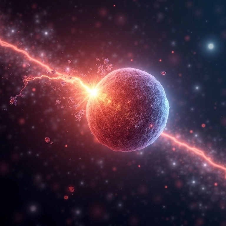 Representação do decaimento beta pela força nuclear fraca.